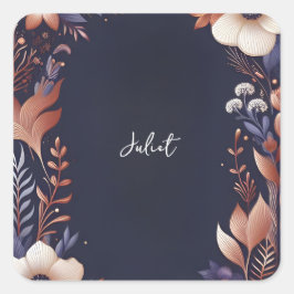 アジサイ メタリック 純ネイビー ブルー ブライダルシャワー スクエアシール