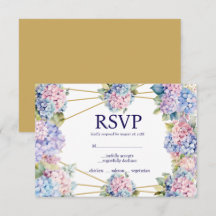 アジサイ メニュー選択 RSVP 返信ハガキ