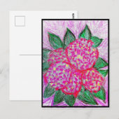 アジサイ（ヤマアジサイ、サワアジサイ、ノアジサイなど、学名：Hydrangea macrophyll ポストカード (正面/裏面)