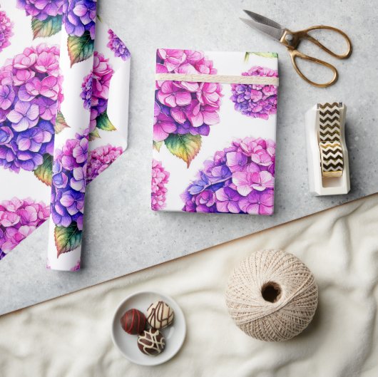 アジサイ ラッピングペーパー (クラフト)