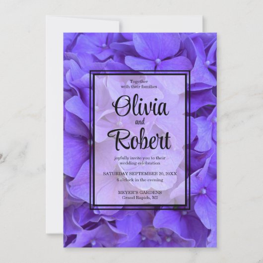 アジサイ・ラベンダー薄紫 招待状 (正面)