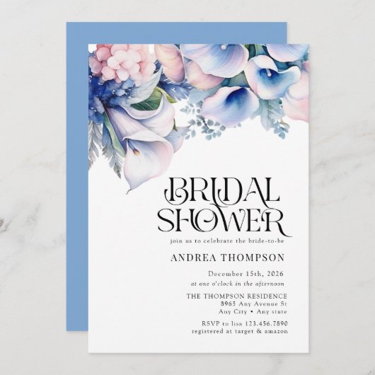 アジサイ |リリーフローラ |ブライダルシャワー 招待状 (正面/裏面)