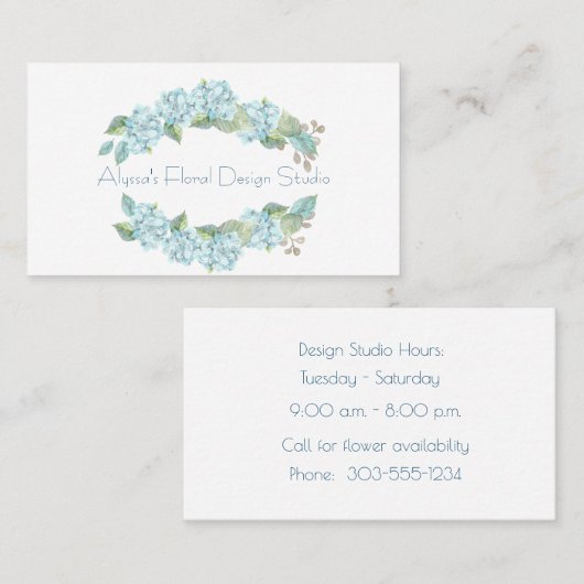 アジサイ 名刺 (正面/裏面)