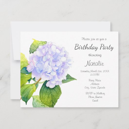 アジサイ 招待状 (正面)