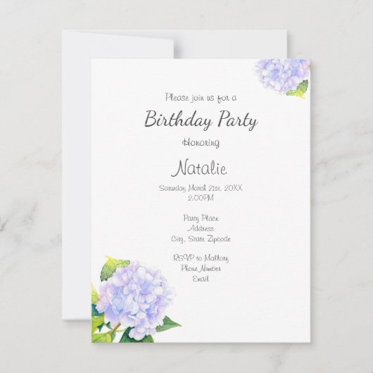 アジサイ 招待状 (正面)