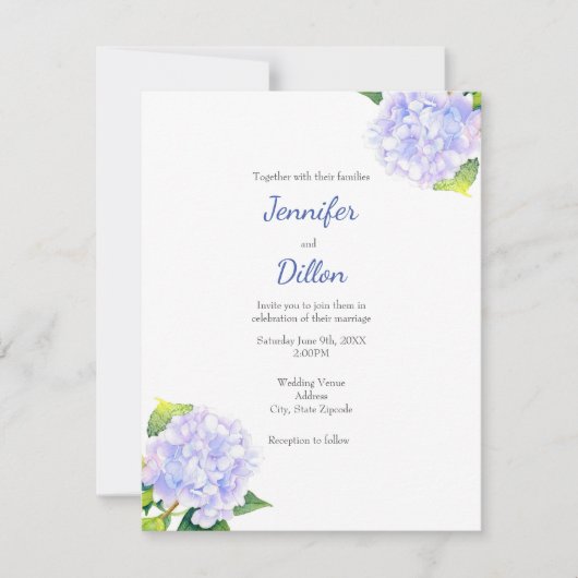 アジサイ 招待状 (正面)