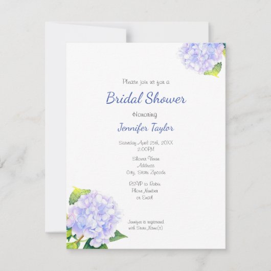 アジサイ 招待状 (正面)