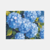 アジサイ 水彩画 フラワー フリースブランケット (正面(横))