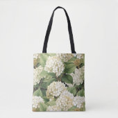 アジサイ 水彩 花 フラワー ボホー レトロ トートバッグ (正面)