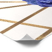 アジサイ&金ゴールドエレガントフローラ結婚ズバナー ポスター (角)