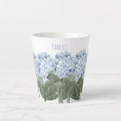 アジサイ 青い花 カフェラテマグ (正面)