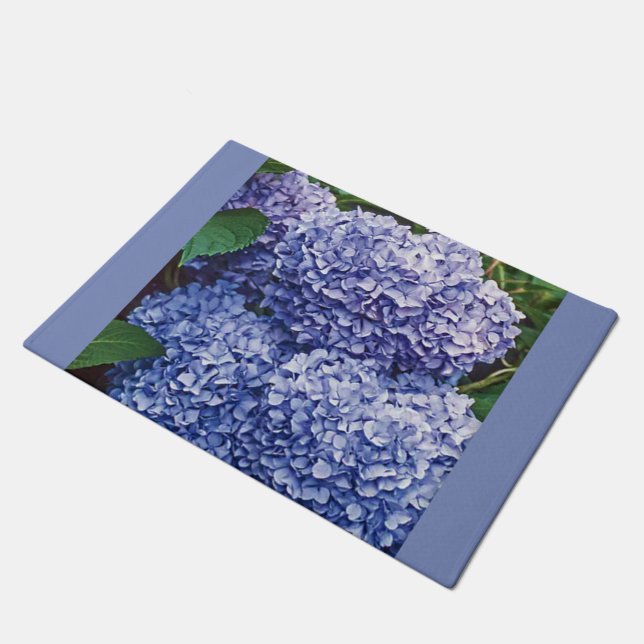 アジサイ（青） ドアマット (アングル)