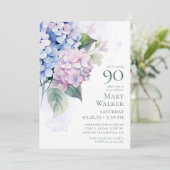 アジサイ 90歳の誕生日パーティー 招待状 (スタンド正面)