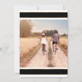 アジサイ Save the Date フォト ワイド ストライプ ゴールド 招待状 (裏面)