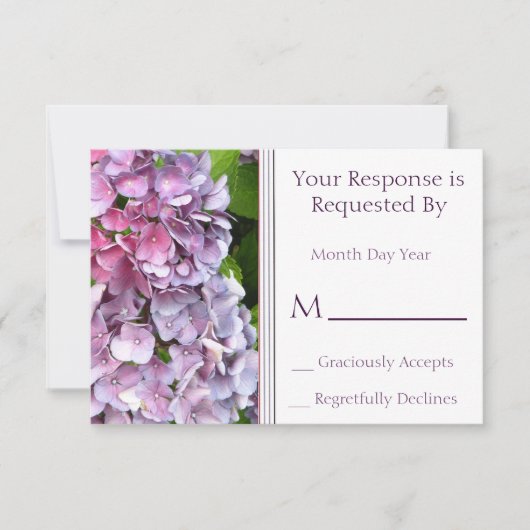 アジサイRSVPカード 出欠カード (正面)