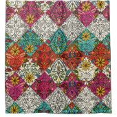 アジサパッチワーク シャワーカーテン (正面)