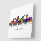 アジスアベバエチオピアスカイライン スクエア壁時計 (傾斜)