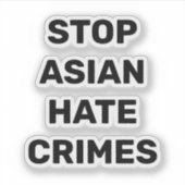 アジストップア嫌い犯罪、白黒シール シール (正面)