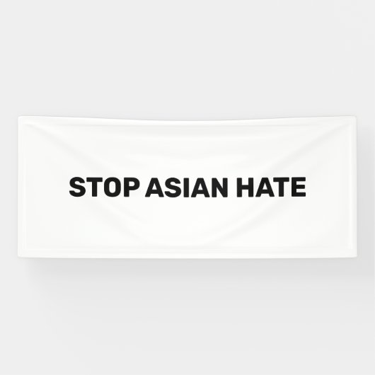 アジストップア嫌い、白黒バナー 横断幕 (横)
