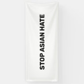 アジストップア嫌い、白黒バナー 横断幕 (縦)