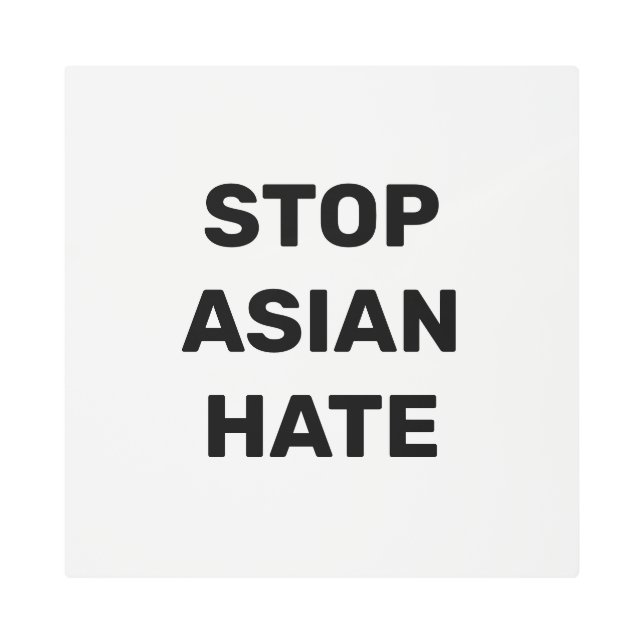 アジストップア嫌い、白黒金属プリント メタルプリント (正面)