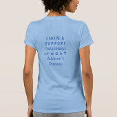 アジソン病ブルー認識度リボンシャツ Tシャツ (裏面)