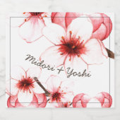 アジモダンアさくらんぼブロッサム結婚のトースト スパークリングワインラベル (シングルラベル)