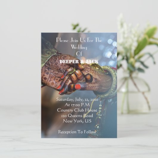 アジモダンアエレガントスタイル結婚式招待状 (スタンド正面)