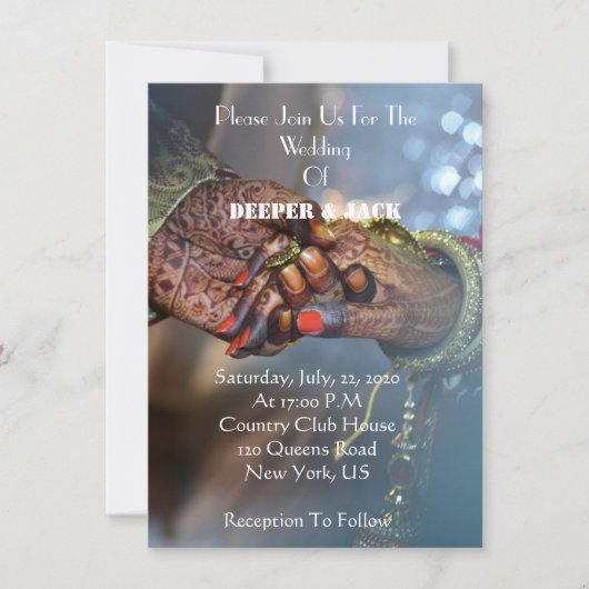 アジモダンアエレガントスタイル結婚式招待状 (正面)