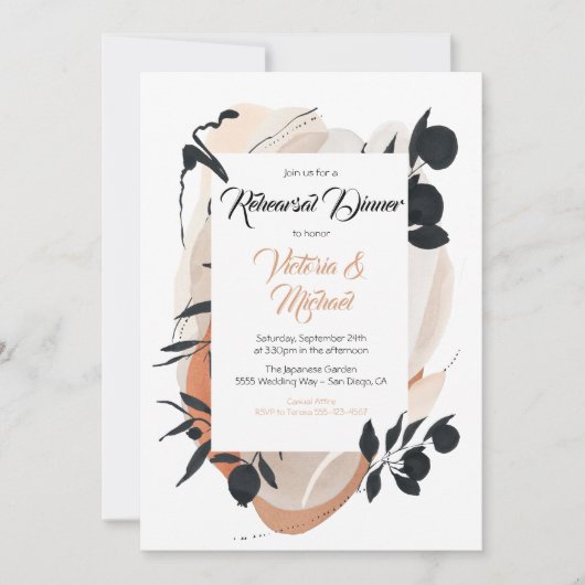 アジモダンアン水彩中性リハーサルディナー 招待状 (正面)