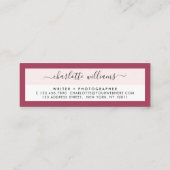 アジモダンーレッドカエレガントリグラティアポイントメント スキニー名刺 (裏面)