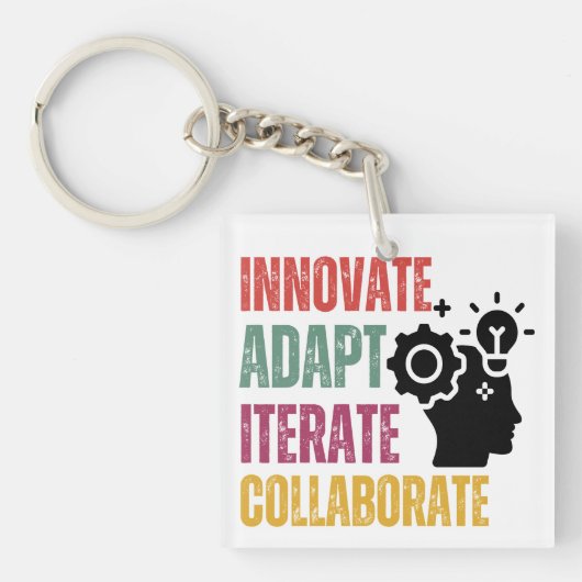 アジャイルマインドセットの前向き基本原則考え キーホルダー (正面)