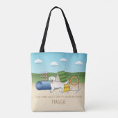 アジャイル装置を備えたクリームゴールデンレトリバー トートバッグ (裏面)