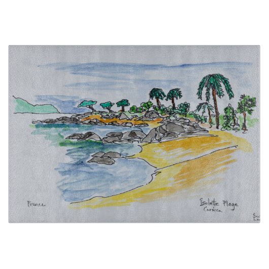 アジャッチョ·イソレラビーチ|コルシカ（フランス） カッティングボード (正面)
