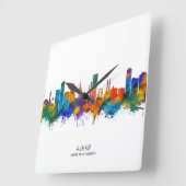 アジャマンUAEスカイライン スクエア壁時計 (傾斜)