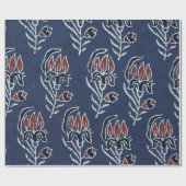 アジャラクパターンとブロックプリントパターンとろうけつ染めp ラッピングペーパー (フラット)