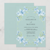 アジュールハイドレンジアユーカリWedding 招待状 (正面/裏面)