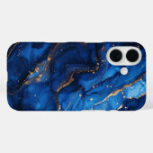 アジュール・ドミニオン - 高級ブルー＆ゴールド大理石 Case-Mate iPhoneケース (裏面 (横))