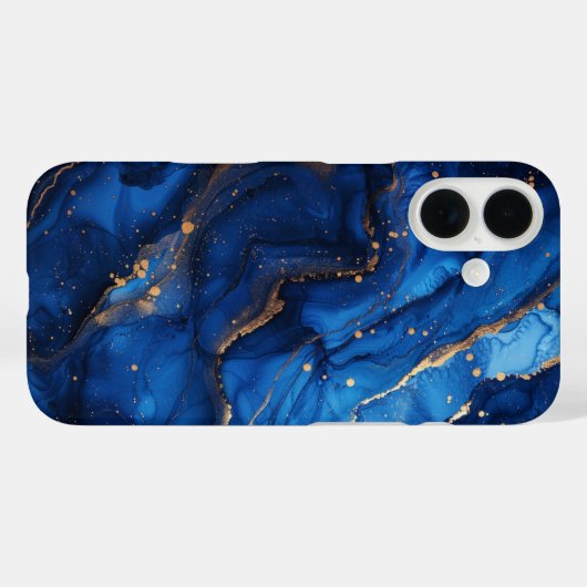 アジュール・ドミニオン - 高級ブルー＆ゴールド大理石 Case-Mate iPhoneケース (裏面 (横))