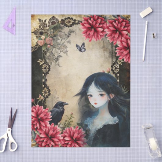 アジユニークアエレガントゴシックガールフローラ園 薄葉紙 (クラフト)