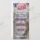 アジラージーレース&バーンウッドリハーサルディナーカード 招待状 (裏面)