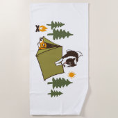 アジリティドッグキュートコリ縁どーキャンプ ビーチタオル (正面)