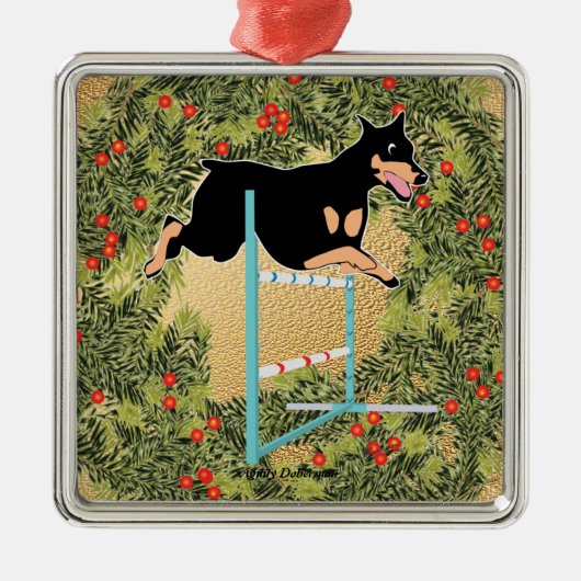 アジリティ・ドバーマン メタルオーナメント (正面)