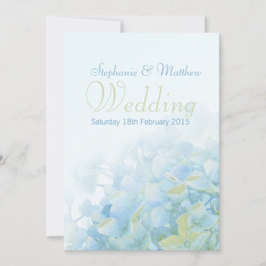 アジロフローラブルー結婚式招待状 招待状 (正面)