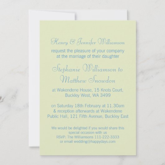 アジロフローラブルー結婚式招待状 招待状 (裏面)