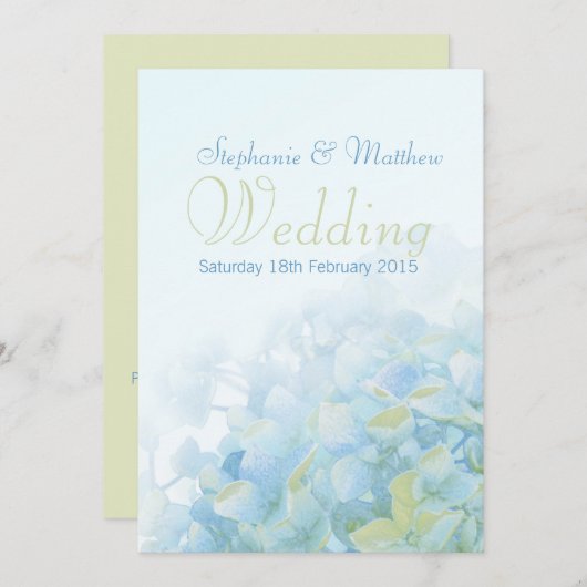 アジロフローラブルー結婚式招待状 招待状 (正面/裏面)