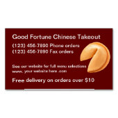 アジ中国のア料理の取り出し マグネット名刺 (正面)