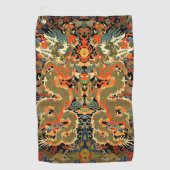 アジ中国のア・ドラゴンカラフルアート ゴルフタオル (正面)