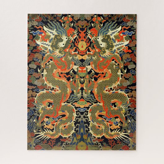 アジ中国のア・ドラゴンカラフルアート ジグソーパズル (縦)