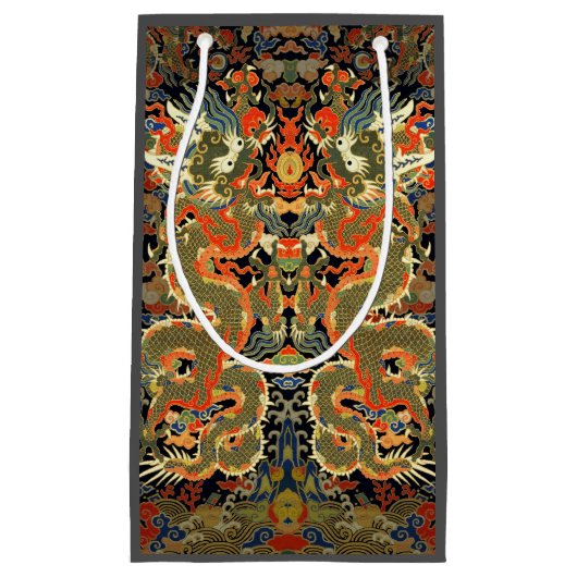 アジ中国のア・ドラゴンカラフルアート スモールペーパーバッグ (正面)